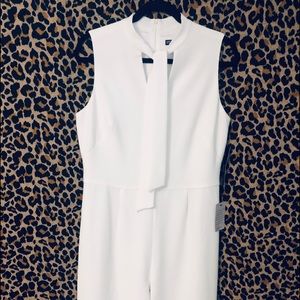 Sleeveless White Jumpsuit by Maggy London